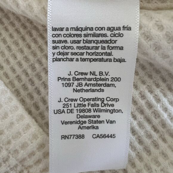 Madewell Mockneck Waffle Sweatshirt Tee Women Small Beige Long Sleeve NEW - Picture 13 of 15